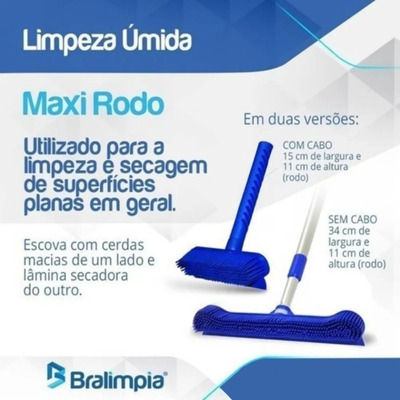 Maxi Rodo E Vassoura De Silicone Inteligente 2 Em 1 Original