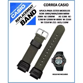 Correa Casio Cuero Nylon Sgw-300-400-500 Mrw-200h Ae-1200 Y+