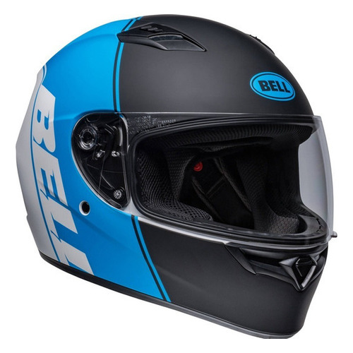 Casco Integral Bell Qualifier Ascent Moto Dama Certificado Color Celeste/Negro/Blanco Tamaño del casco M