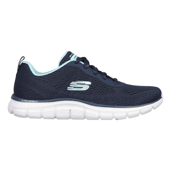 Tenis Skechers 150141nvaq Track Mujer Color Azul Diseño De La Tela Liso Talla 22.5 Mx