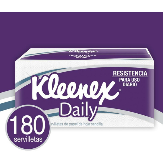 Servilletas Kleenex Daily Hoja Sencilla 180 Piezas