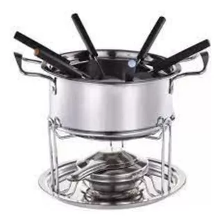 Kit Fondue Panela Inox Completo 11 Peças Conjunto Grande 6