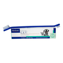 Kit Saúde Oral Virbac - C.e.t Pasta + Necessaire + Escova Sabor Frango