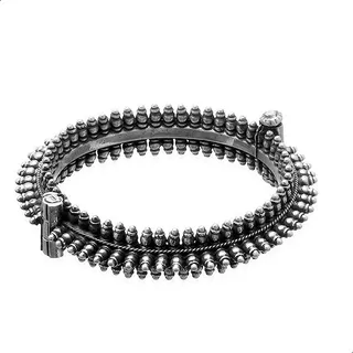 Pulseira Bracelete Indiano Artesanal, Prata 925 - 41901396