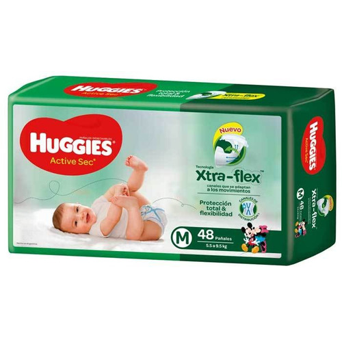 Pañales Huggies Active Sec  M