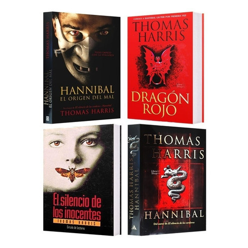 Hannibal: Dragón Rojo + Silencio Corderos + Origen Del Mal, De Thomas Harris. Serie Saga Hannibal Editorial Grijalbo, Tapa Blanda En Español, 2022