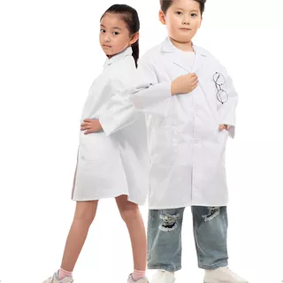 Bata De Laboratorio Para Niños Manga Larga,uniforme Médico