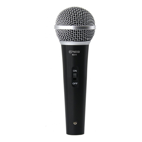 Microfono Krieg Vocal Con Cable Plata, K-511 Color Negro