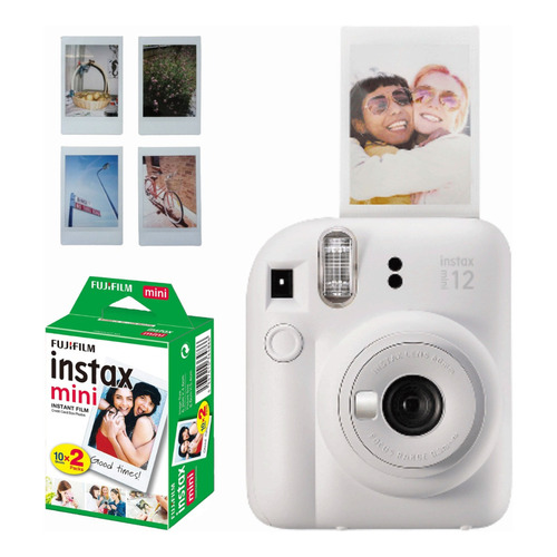 Cámara instantánea Fujifilm Intax Kit Mini 12 + 20 Fotos blanca