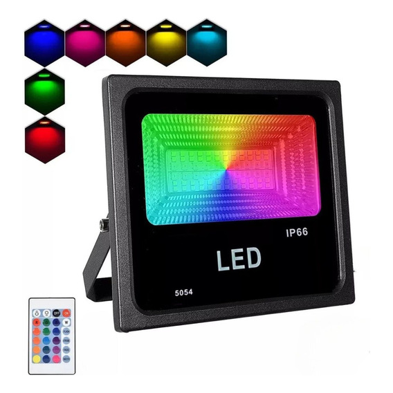 Reflectores Led Rgb De 50w Ip66 Para Exterior Color de la carcasa Negro