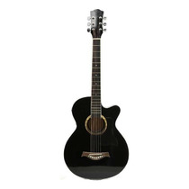 Guitarra Electroacústica Femmto Criolla Eag003 Para Diestros Negra Arce Brillante Con Ecualizador Activo