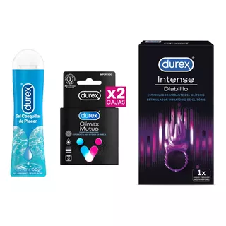 Durex Combo Preservativos Clímax Mutuo+ Anillo Vibrador+ Gel