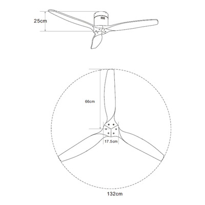 Ventilador De Techo Smart Wifi Madera Aruba Negro Natural 1.321 M 50 Hz/ 60hz Negro Natural Madera 3