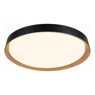 Plafon Led Nordic R Negro Madera Moderno Cct Lda81032-nm Sf Negro/madera