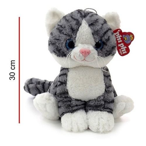 Peluche Gato Gris 30 Cm  Phi Phi 3972