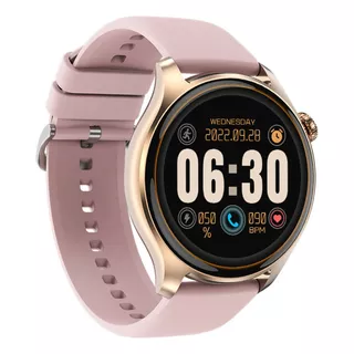 Reloj Inteligente Be 6pro Smartwatch Color De La Caja Blanco Color De La Malla Oro Color Del Bisel Dorado Diseño De La Malla Mesh