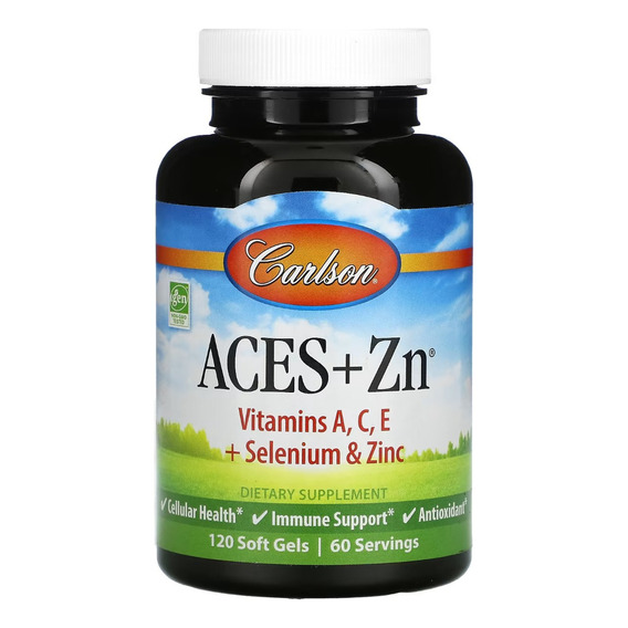 Carlson Labs Aces + Zn Vitaminas A,c,e Zinc 120 Softgels Sabor Sin Sabor