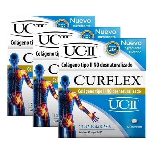 Suplemento en comprimidos Laboratorio Gramon  UCII Curflex colágeno tipo ii en caja 90 un pack x 3 u