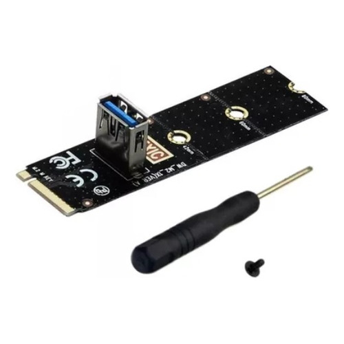 Adaptador Ngff M.2 A Pcie 1x Mineria Riser M2 A Usb3 Cripto Color Negro