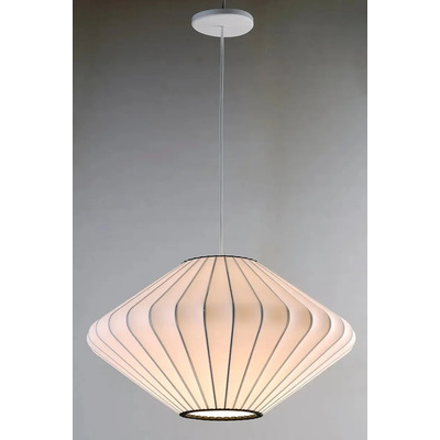 Lampara Colgante Malba 40cm Sustentable Diseño 3d Apto Led Blanco Blanco Con Negro