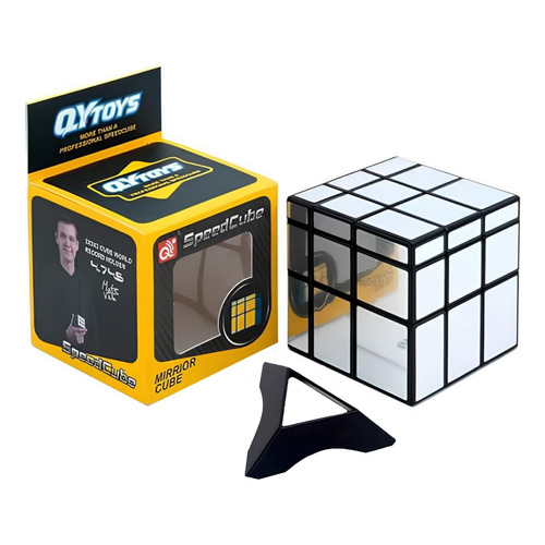 Cubo Rubik Qiyi Mirror 3x3 Speed Dorado Color de la estructura Plateado