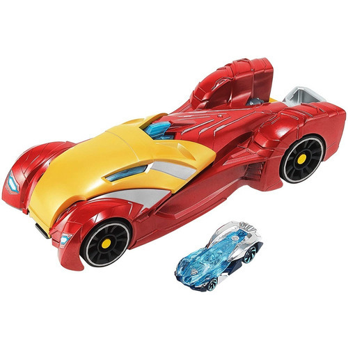 Hot Wheels Carro Iron Man Lanzador 2 En 1 Mattel Gfn84 Color Rojo