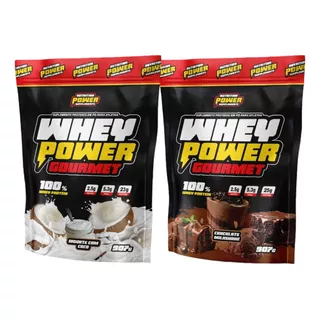 Kit 2 Whey Power Protein Gourmet Coco E Chocolate Refil 907g