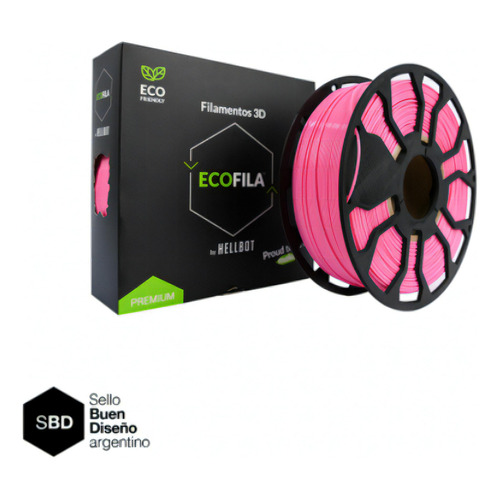 Filamento 3D Ecofila Hellbot de 1.75mm y 1kg rosa