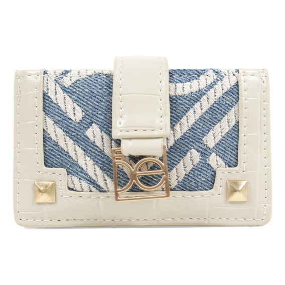 Tarjetero Cloe Para Mujer Mini Bordado Color Azul