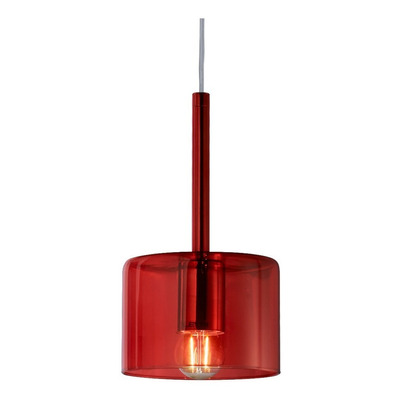 Colgante 1 Luz Wide Rojo Apto Led Vidrio Deco Moderno 