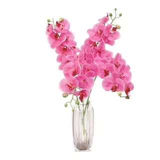 Orquideas Artificiales 1 Tallo Flores Decorativas Realista M