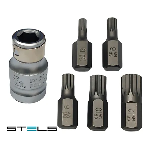 Jogo De Bits Splin Haste Sextavada 1/2 Crv 10mm 11pçs Jogo De Bits Splin Haste Sextavada 1/2 Crv 10mm 11pçs