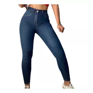 Pantalón Jean Mujer Elastizados Alto Chupín Calce Perfecto