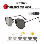 Original Gafas Sol Retro® Lennon Oval51 Black Fotocromaticos