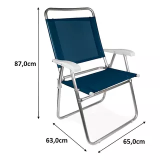 Mor Oversize Cadeira De Praia Alumínio Até 140kg Cor Azul