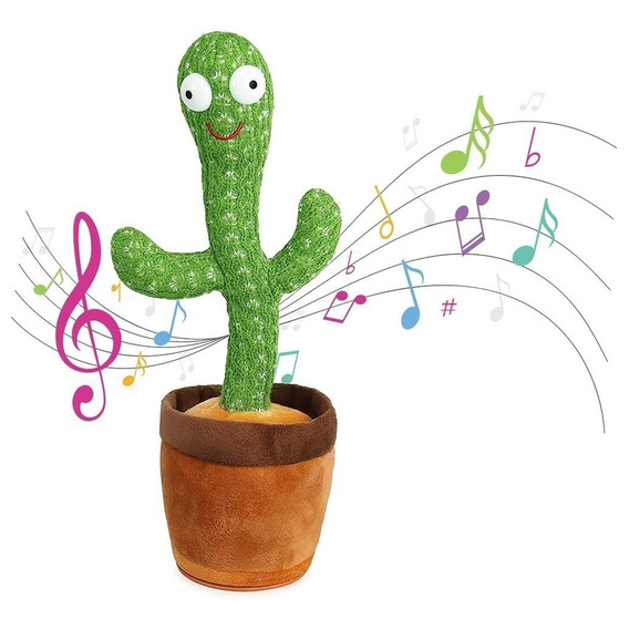 Cactus Peluche Bailarin Canta Graba Recargable Aprendizaje