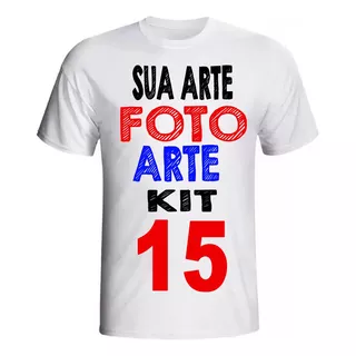 Kit 15 Camisetas Infantil Personalizada Com Sua Arte Foto
