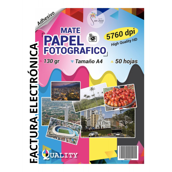 Papel Fotográfico Adhesivo Mate Autoadhesivo X 100 Hojas