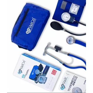 Kit Estuche Tensiometro + Fonendo Marca Valcri Color Azul Cerúleo