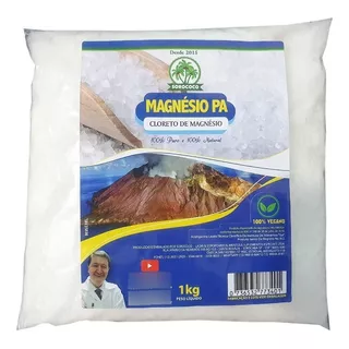 Cloreto De Magnésio Pa 100% Puro E Natural 1 Kg + 200 Gr Sal