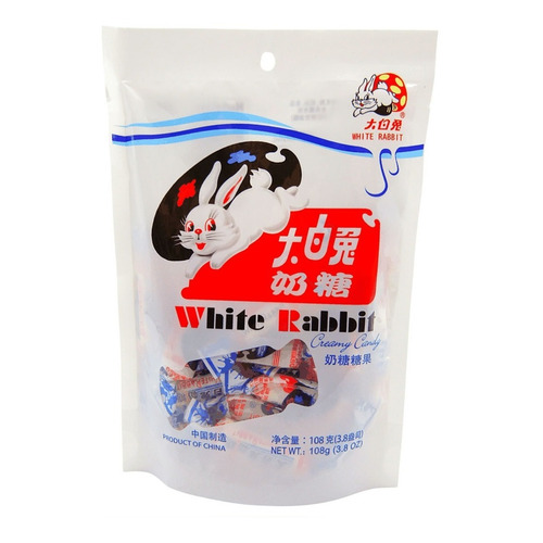 Dulce Conejo Blanco De Leche White Rabbit Chino De 180g.