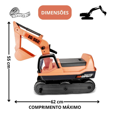 Brinquedo Escavadeira Infantil Gigante Giant Escavator Pedal