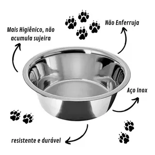 Comedouro Bebedouro Pet Tigela Inox 750ml - Chalesco