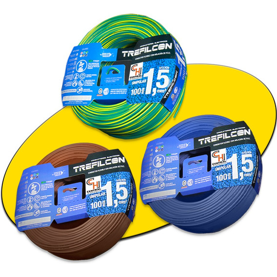 Combo 3 Rollos X 100mts Cable Certificado 1,5mm Trefilcon 