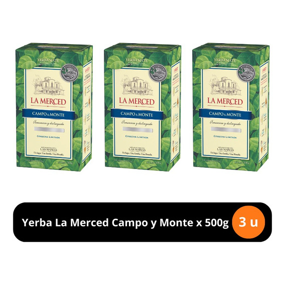 Yerba Mate La Merced Campo & Monte X 500g X 3 Unidades