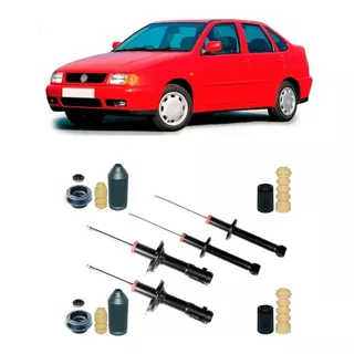 Kit 4 Amortecedor Polo Classic 95 A 2001 + Coxim E Batente