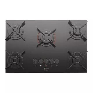 Fogão Cooktop 5 Bocas A Gás Fischer Fit Line Preto Bivolt