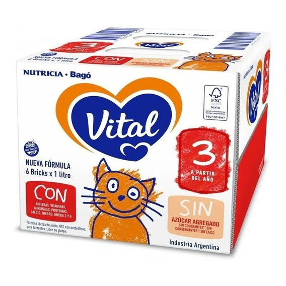 Vital Nutriplus (3) Leche Líquida - 6 Bricks X 1 Litro