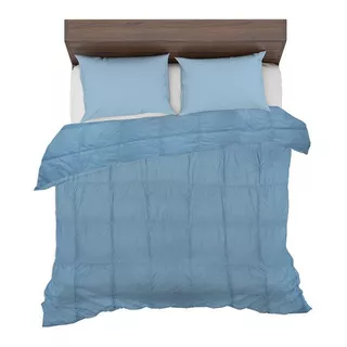 Acolchado Pluma 2 Plazas Dohler Home Class Ropa Cama Azul Color Índigo Diseño De La Tela Liso