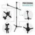 Soporte de Micrófono Jirafa Extensible Profesional Vt-power ML 03 Negro Incluye 2 Pipetas Metálico